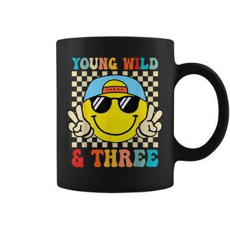 Kids 3Rd Birthday Happy Face Young Wild And Three 3 Year Old Coffee Mug - Thegiftio UK