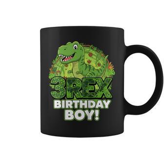 Kids Three Rex Birthday Boy T-Rex Dinosaur 3Rd Birthday Party Coffee Mug - Thegiftio UK