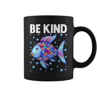 Be Kind Rainbow Scale Fish Teacher Reading Book Toddler Coffee Mug - Thegiftio UK