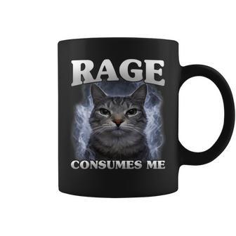 La Rabia Me Consume Gato Graciosoarcástico Humor Enojado Meme Ira Taza de café - Regaloses