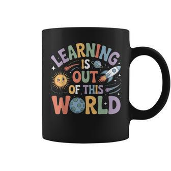 Learning Is Out Of This World Space Teacher Cute Groovy Coffee Mug | Seseable UK