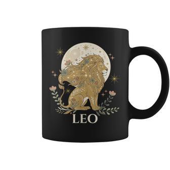 Leo Zodiac Boho Celestial Lion Moon Astrology Women Coffee Mug - Thegiftio UK