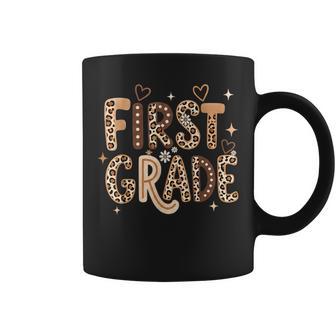Leopard First Grade Bow Floral Back To School Teachers Girls Coffee Mug | Seseable UK