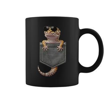 Leopard Gecko Pocket Boys Kids Cute Lizard With Sunglasses Coffee Mug - Thegiftio UK
