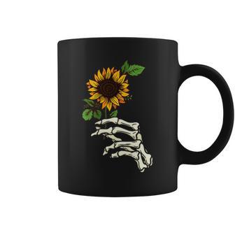 Leopard Sunflower Skeleton Hand Coffee Mug - Thegiftio UK