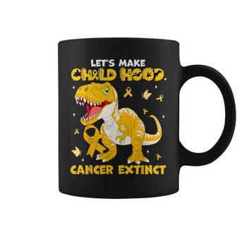 Let's Make Childhood Cancer Extinct Cute Yellow Dinosaur Kid Coffee Mug | Seseable UK