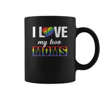 Lgbt I Love My Two Moms Christmas Ideas For Mom Coffee Mug | Seseable UK