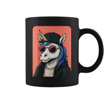 Licorne Portant Des Lunettes Deoleil Homme Licorne Graphique Tasse - Cadeauxyz