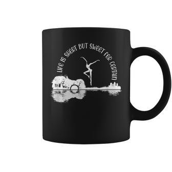Life Is Short Music Lover But Sweet For Certain Retro Guitar Coffee Mug - Thegiftio UK