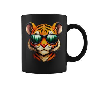Lindo Tigre Con Gafas Deol Divertido Amante Del Tigre Gráfico Para Niños Taza de café - Regaloses