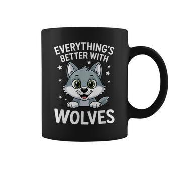 Lindos Lobos Amantes De Los Lobos Adultos O Niños Niñas Lobos Taza de café - Regaloses