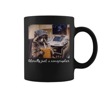 Literally Just A Sonographer Raccoon Ultrasound Tech Coffee Mug | Seseable UK