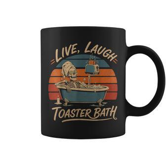 Live Laugh Toaster Bath Skeleton Retro Vintage Humor Coffee Mug - Thegiftio UK
