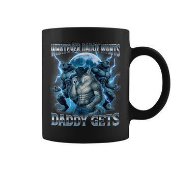 Lo Queea Que Papá Quiera Papá Recibe Un Divertido Gráfico De Memes De Lobos Taza de café - Regaloses