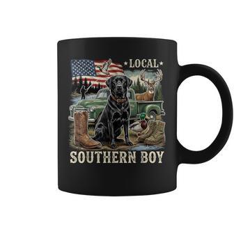 Local Southern Boy Black Labrador Deer Hunter Retro Coffee Mug - Thegiftio UK