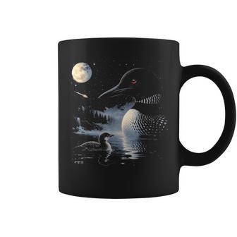 Loon Howling To The Moon 90S Animal Meme Loon Bird Lover Coffee Mug - Thegiftio UK