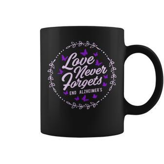 Love Never Forgets End Alz Alzheimer's Awareness Butterfly Coffee Mug - Thegiftio UK