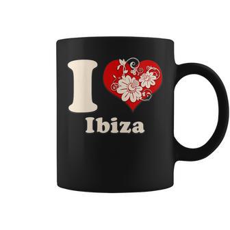 I Love Ibiza Floral Heart España Cuello Taza de café - Regaloses
