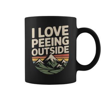I Love Peeing Outside Mountain Scene Coffee Mug - Thegiftio UK