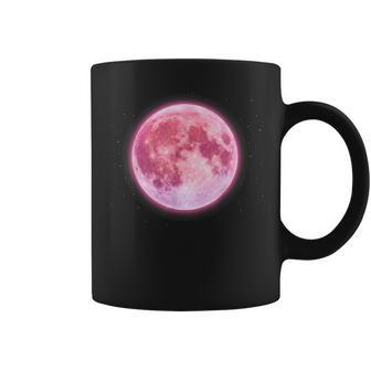Luna Rosa Con Estrellas Diseño De Luna Llena De Fresa Con Estrellas Taza de café - Regaloses