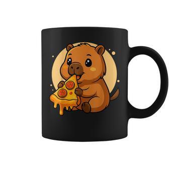 Lustige Capybara Essen Pizza Grafik Jungen Mädchen Capybara Tassen - Geschenkecke