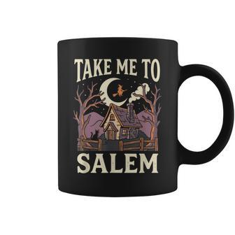Maison Deorcièrealem Chalet D'automne Effrayant Avec Chat Noir Mignon Tasse - Cadeauxyz