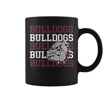 Maroon Bulldogs School Spirit Bulldog Mascot Teacher Bulldog Coffee Mug | Seseable UK