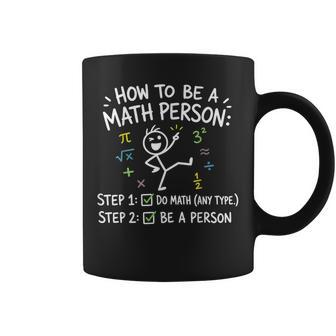 How To Be A Math Person Fun Cartoon Stick Figure Coffee Mug | Seseable UK