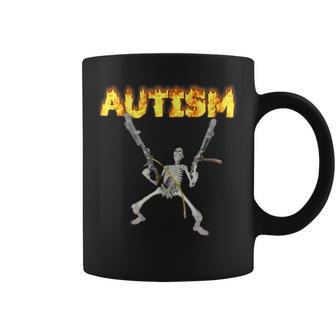 Meme Esqueleto Autismo In Mangas Taza de café - Regaloses