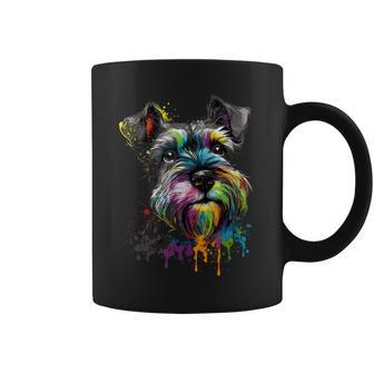 Miniaturachnauzer Cara Colorida Para Perro Color Negro Taza de café - Regaloses