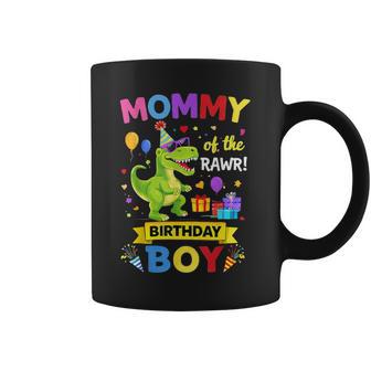 Mommy Of The Birthday Boy T-Rex Dinosaur Birthday Party Coffee Mug | Seseable UK