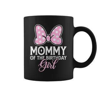 Mommy Of The Birthday Girl Cute Pink Bow Family Matching Coffee Mug | Seseable UK