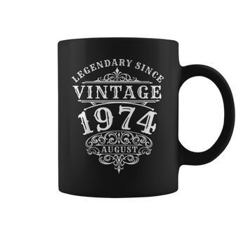 Né En Août 1974Intage Birthday Legend Depuis Août 1974 Tasse - Cadeauxyz