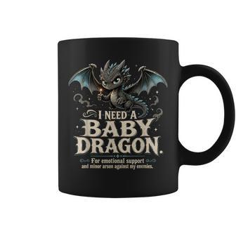 I Need A Baby Dragon Emotional Support Introvert Humor Coffee Mug - Thegiftio UK