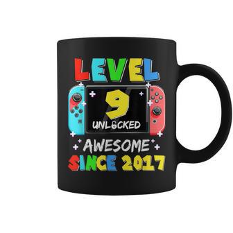 Nivel 9 Desbloqueado Impresionante Desde 2017 Gaming Noveno Cumpleaños Taza de café - Regaloses