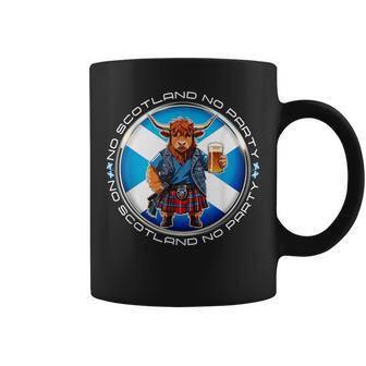 No Scotland No Party Scottish Pride Scotland Highland Cow Coffee Mug - Thegiftio UK