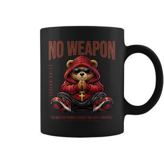 No Weapon Hip Hop Praying Teddy Bear Christian Isaiah 57 14 Coffee Mug - Thegiftio UK