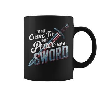 Noine A Traer Pazino Una Cruz Cristiana Espada Taza de café - Regaloses