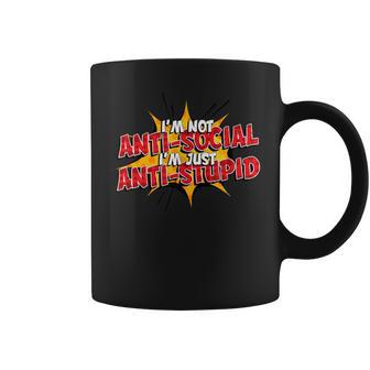 Nooy Antisocialolooy Antiestúpido Taza de café - Regaloses