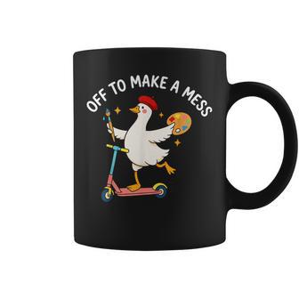 Off To Make A Mess Artist Goose Creative Teacher Humor Coffee Mug | Seseable UK