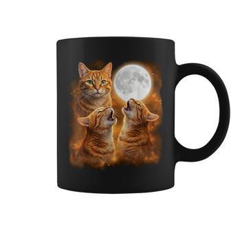 Orange Tabby Cat Howling Moon Tabby Cat Meme Coffee Mug - Thegiftio UK