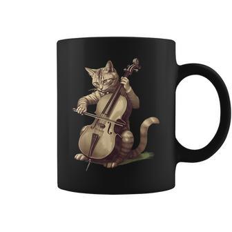 Orchestre De Chat Musicien Rétro Pourioloncelle Jouant Un Chat Tasse - Cadeauxyz