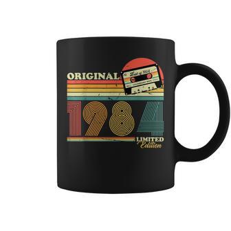 Original 1984 Birthday Legend Decorations 1984Intage Cumpleaños Retro Edición Limitada Hombres Regalo Intage Jersey Manga Corta Pequeño Negro -Adultos Taza de café - Regaloses