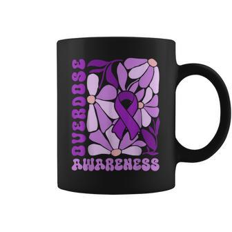 Overdose Awareness Month Ribbon Purple Floral Women Coffee Mug | Seseable UK