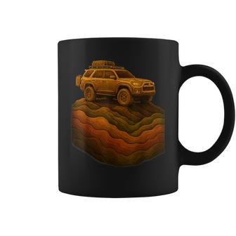 Overland Atlas Retro Runner Tracks 4X4 Offload Camping Coffee Mug - Thegiftio UK