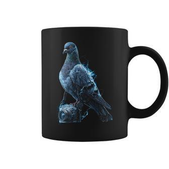Palomaostiene Cámara Pájaro Motivo Animal Dibujo Ilustración Paloma Taza de café - Regaloses