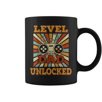 Papá Nivel Desbloqueado Embarazo Anuncio Retro Gamer Divertido Taza de café - Regaloses
