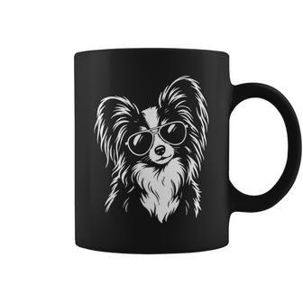 Papillon Con Gafas Deol Cool Retrato Minimalista Taza de café - Regaloses