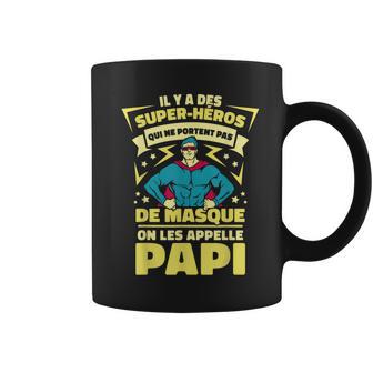 Papiuper-Héros Masque Fete Des Peres Humour Papi Tasse - Cadeauxyz