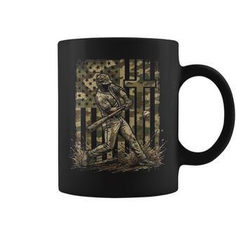 Patriotic Baseball Camo American Flag Christian Baseball Coffee Mug | Seseable UK